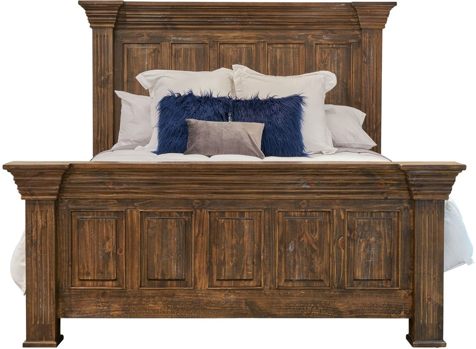 Elements International Olivia Brown Queen Panel Bed - Vida Furniture (Laredo,TX)