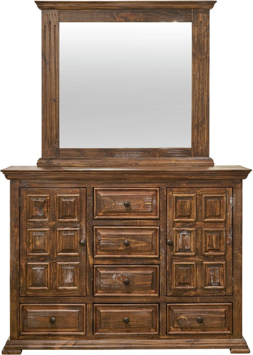 Elements International Olivia Brown 8 Drawer Dresser - Vida Furniture (Laredo,TX)
