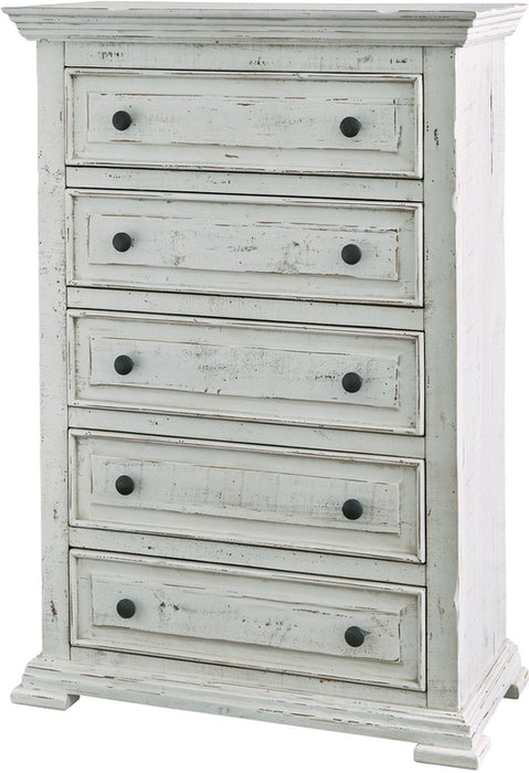 Elements International Olivia White 5 Drawer Chest - Vida Furniture (Laredo,TX)
