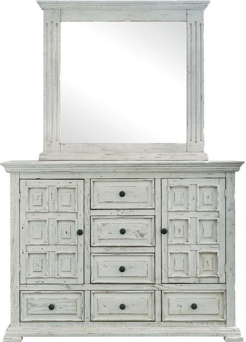 Elements International Olivia White 8 Drawer Dresser - Vida Furniture (Laredo,TX)