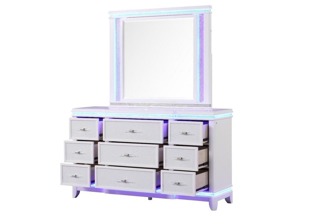 Galaxy Home Opium Dresser in White - Vida Furniture (Laredo,TX)