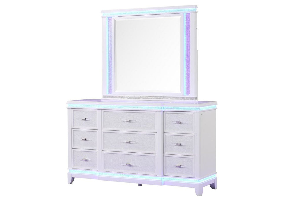 Galaxy Home Opium Mirror White - Vida Furniture (Laredo,TX)