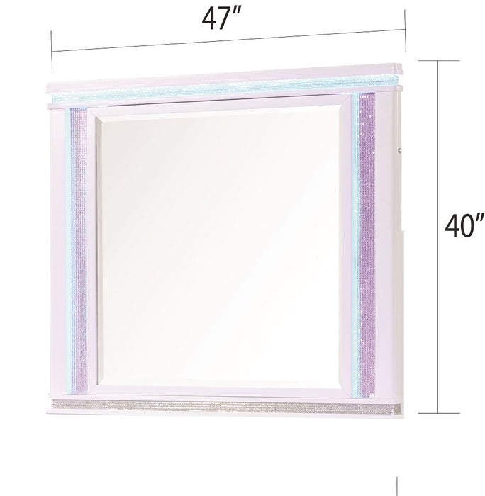 Galaxy Home Opium Mirror White - Vida Furniture (Laredo,TX)