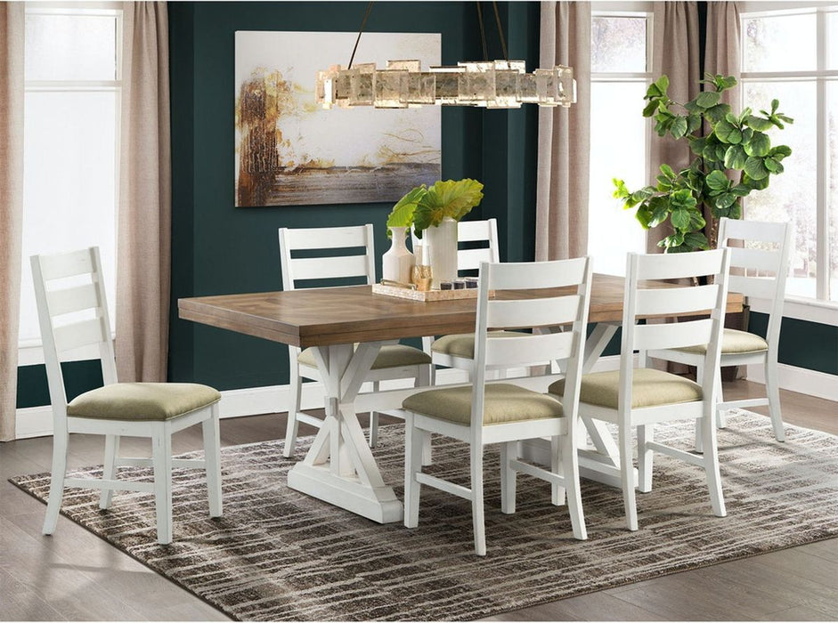 Elements International Park Creek Rectangular Dining Table in Two-Tone - Vida Furniture (Laredo,TX)