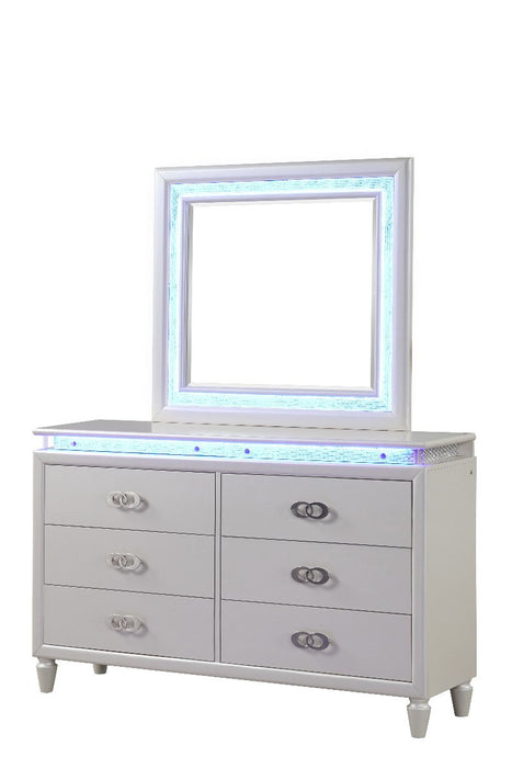 Galaxy Home Perla Dresser in Milky White - Vida Furniture (Laredo,TX)