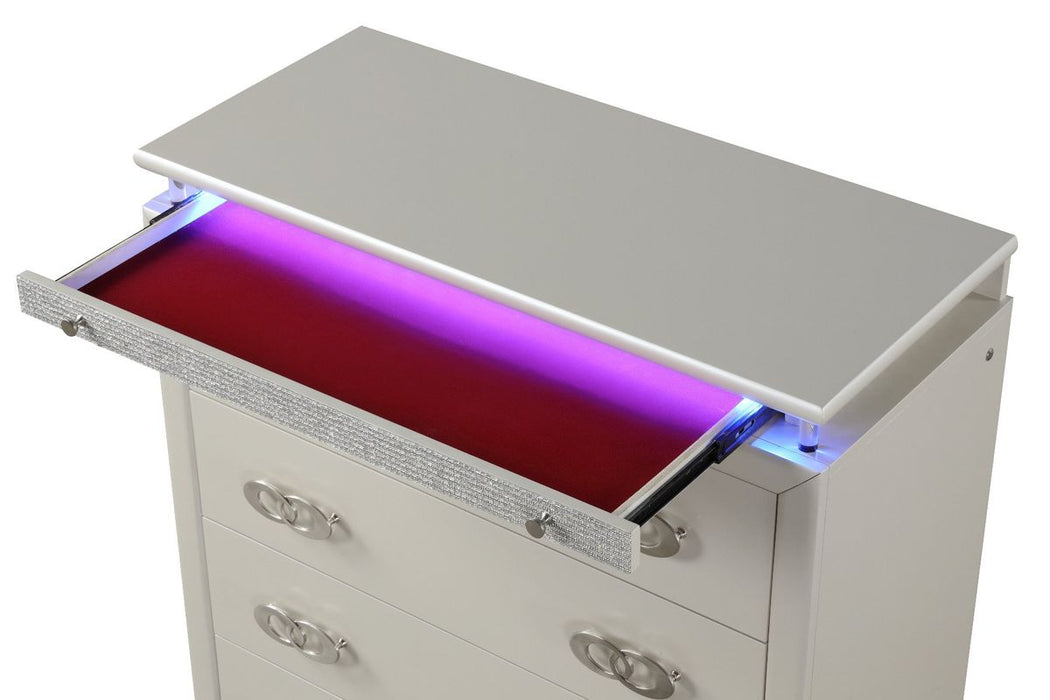 Galaxy Home Passion Chest in Milky White - Vida Furniture (Laredo,TX)