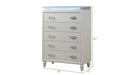 Galaxy Home Perla LED Chest in Milky White - Vida Furniture (Laredo,TX)
