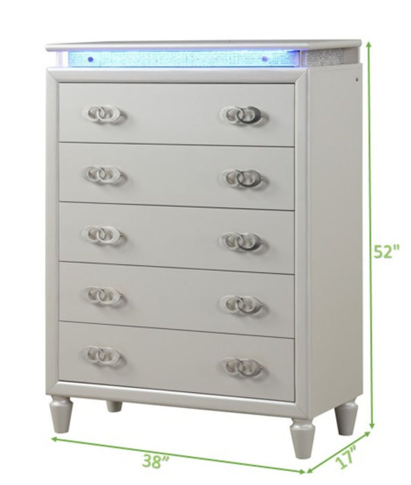 Galaxy Home Passion Chest in Milky White - Vida Furniture (Laredo,TX)