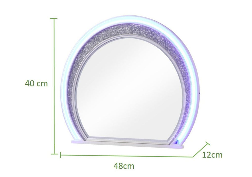 Galaxy Home Perla Mirror in Milky White - Vida Furniture (Laredo,TX)