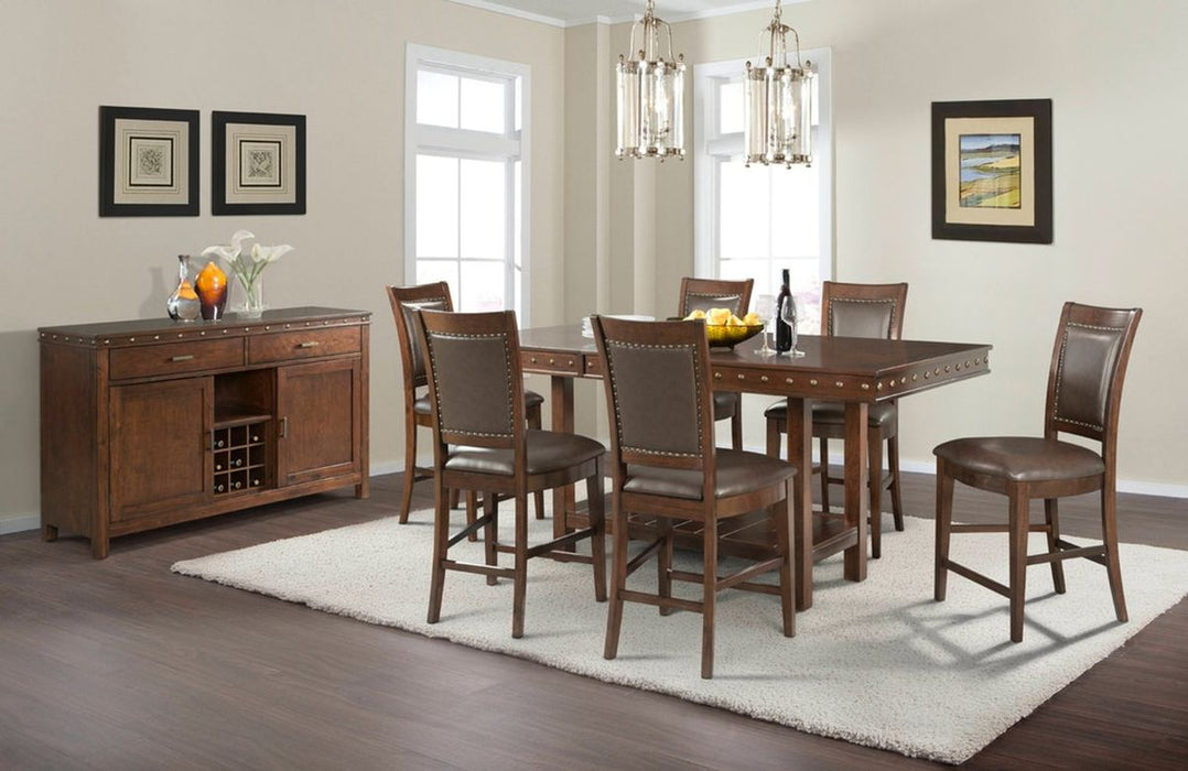 Elements International Prescott Counter Height Chair (Set of 2) in Walnut - Vida Furniture (Laredo,TX)
