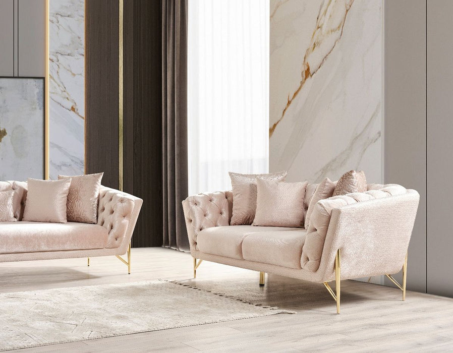 Galaxy Home Presley Loveseat Bin eige - Vida Furniture (Laredo,TX)