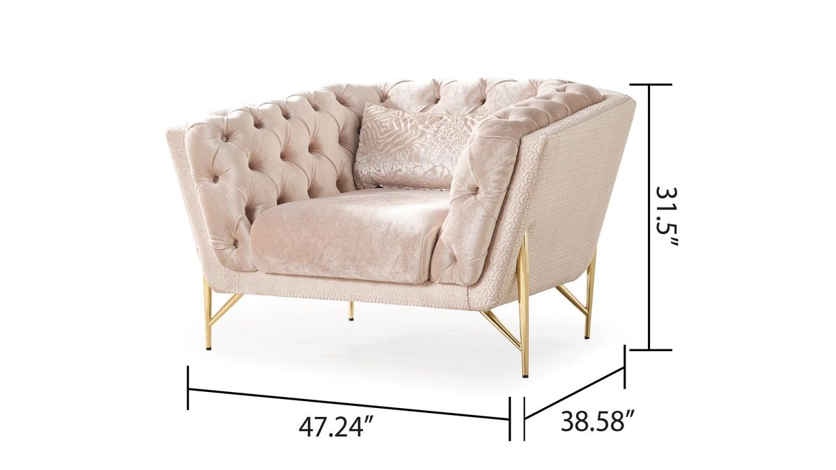 Galaxy Home Presley Chair in Beige - Vida Furniture (Laredo,TX)