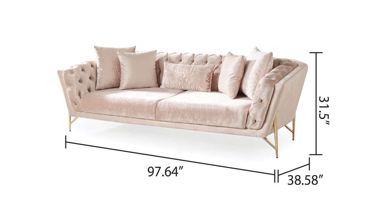 Galaxy Home Presley Sofa in Beige - Vida Furniture (Laredo,TX)