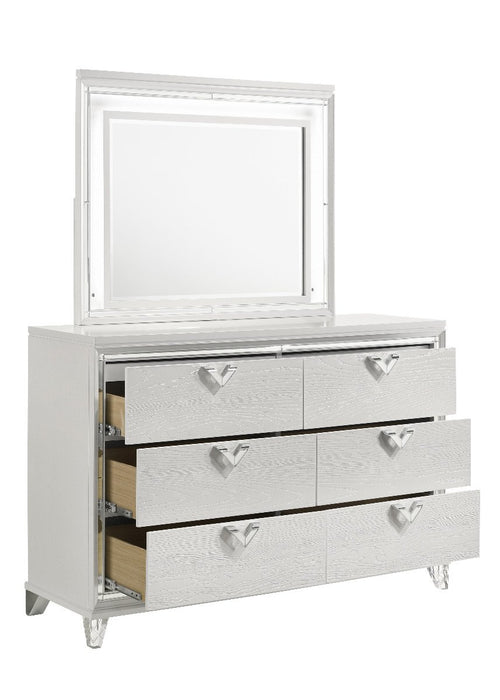 Galaxy Home Prism Dresser in White - Vida Furniture (Laredo,TX)