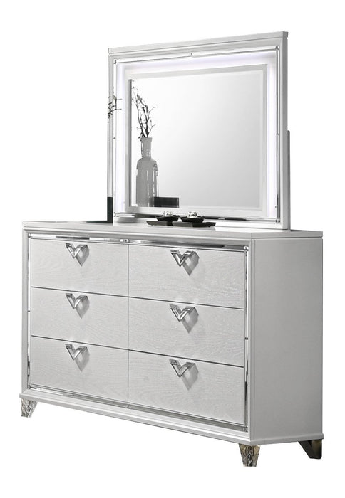 Galaxy Home Prism Mirror in White - Vida Furniture (Laredo,TX)