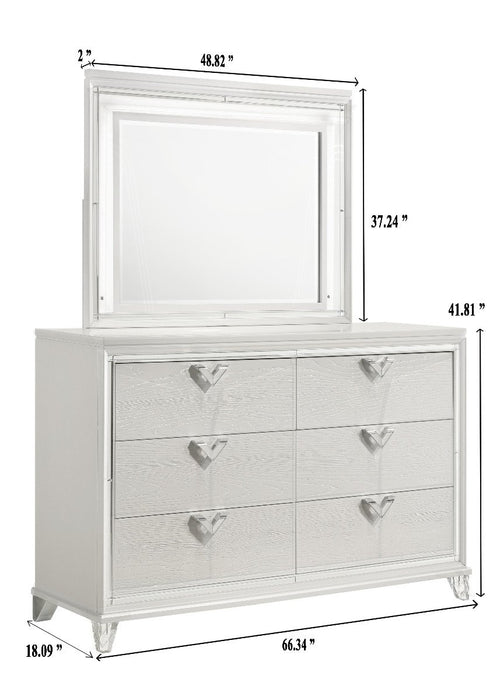 Galaxy Home Prism Dresser in White - Vida Furniture (Laredo,TX)