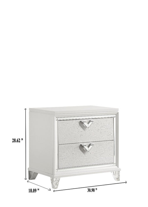 Galaxy Home Prism Nightstand White - Vida Furniture (Laredo,TX)