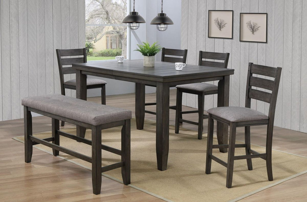 Crown Mark Bardstown Counter Height Bench in Gray - Vida Furniture (Laredo,TX)