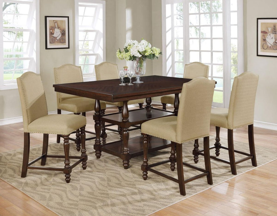 Crown Mark Langley Counter Height Table in Dark Brown - Vida Furniture (Laredo,TX)