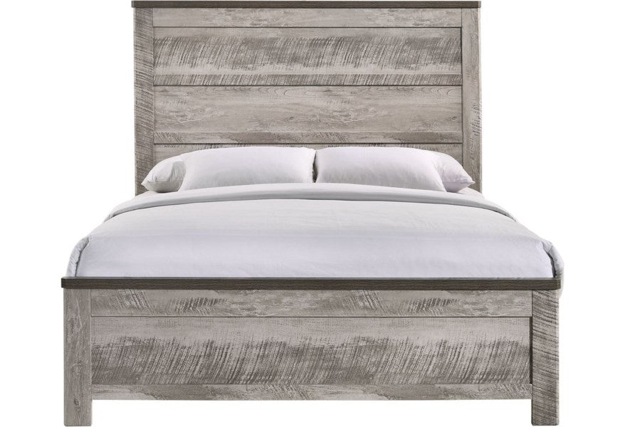 Elements International Millers Cove Queen Panel Bed in Gray MC300QB - Vida Furniture (Laredo,TX)