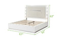Galaxy Home Coco Queen Size Bed in Milky White - Vida Furniture (Laredo,TX)