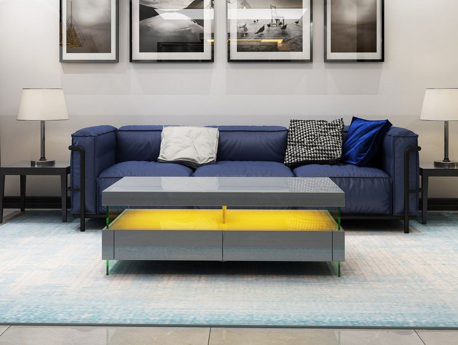 Galaxy Home Ria Coffee Table in Gray - Vida Furniture (Laredo,TX)