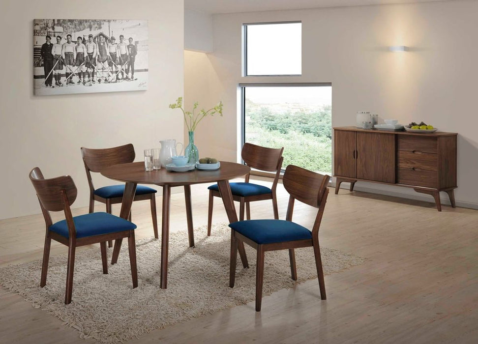 Elements International Robin Round Dining Table in Warm Chestnut - Vida Furniture (Laredo,TX)