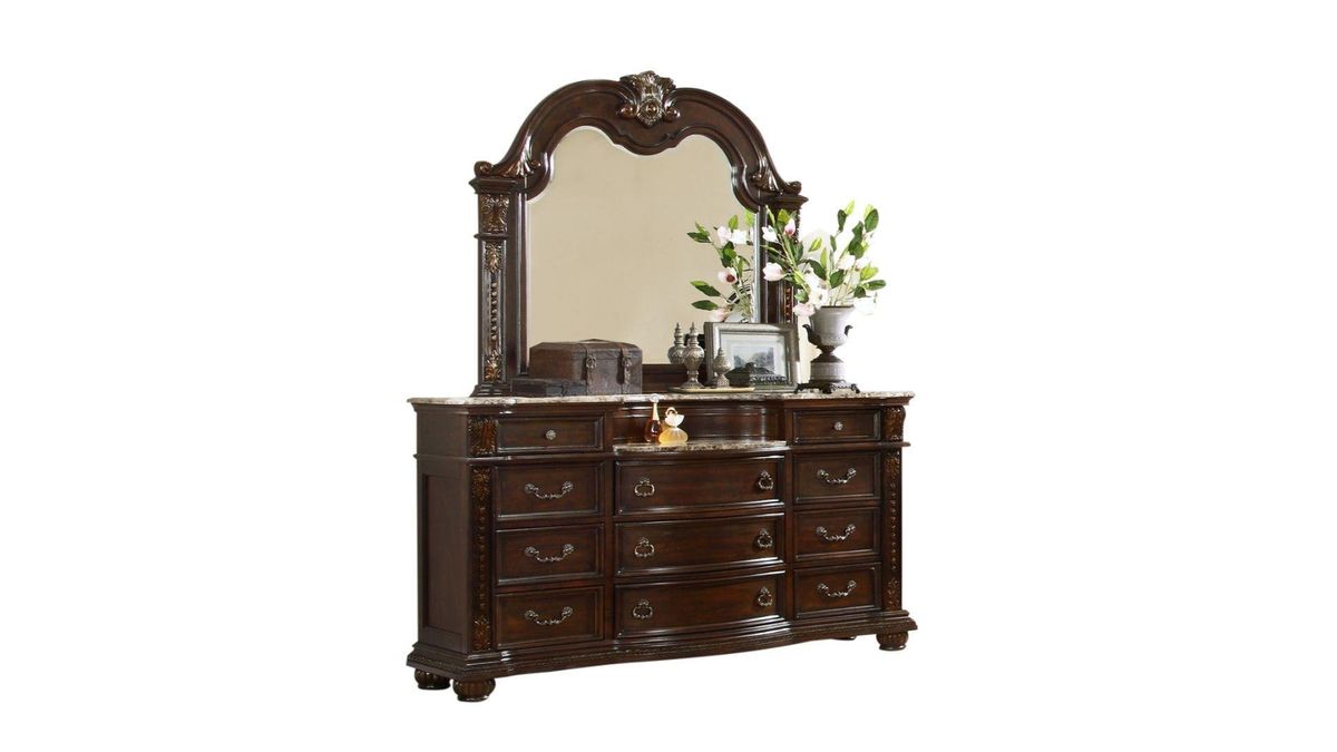 Galaxy Home Roma Mirror in Dark Walnut - Vida Furniture (Laredo,TX)