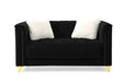 Galaxy Home Russell Loveseat in Black - Vida Furniture (Laredo,TX)