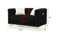 Galaxy Home Russell Loveseat in Black - Vida Furniture (Laredo,TX)