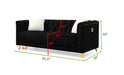 Galaxy Home Russell Sofa in Black - Vida Furniture (Laredo,TX)