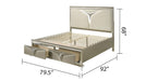 Galaxy Home Samantha King Bed in Silver - Vida Furniture (Laredo,TX)