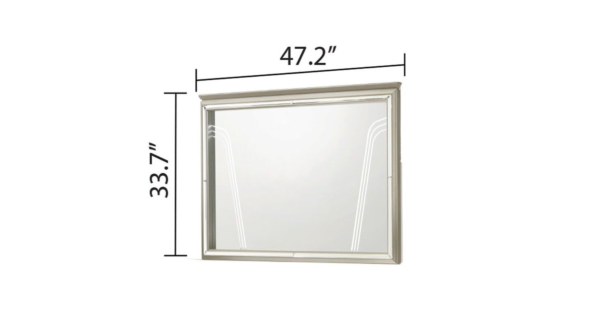 Galaxy Home Samantha Mirror Silver - Vida Furniture (Laredo,TX)