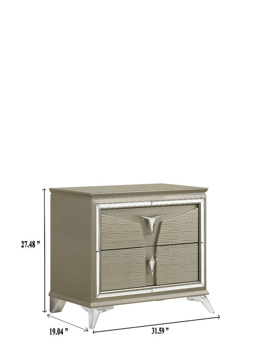 Galaxy Home Samantha Nightstand Silver - Vida Furniture (Laredo,TX)
