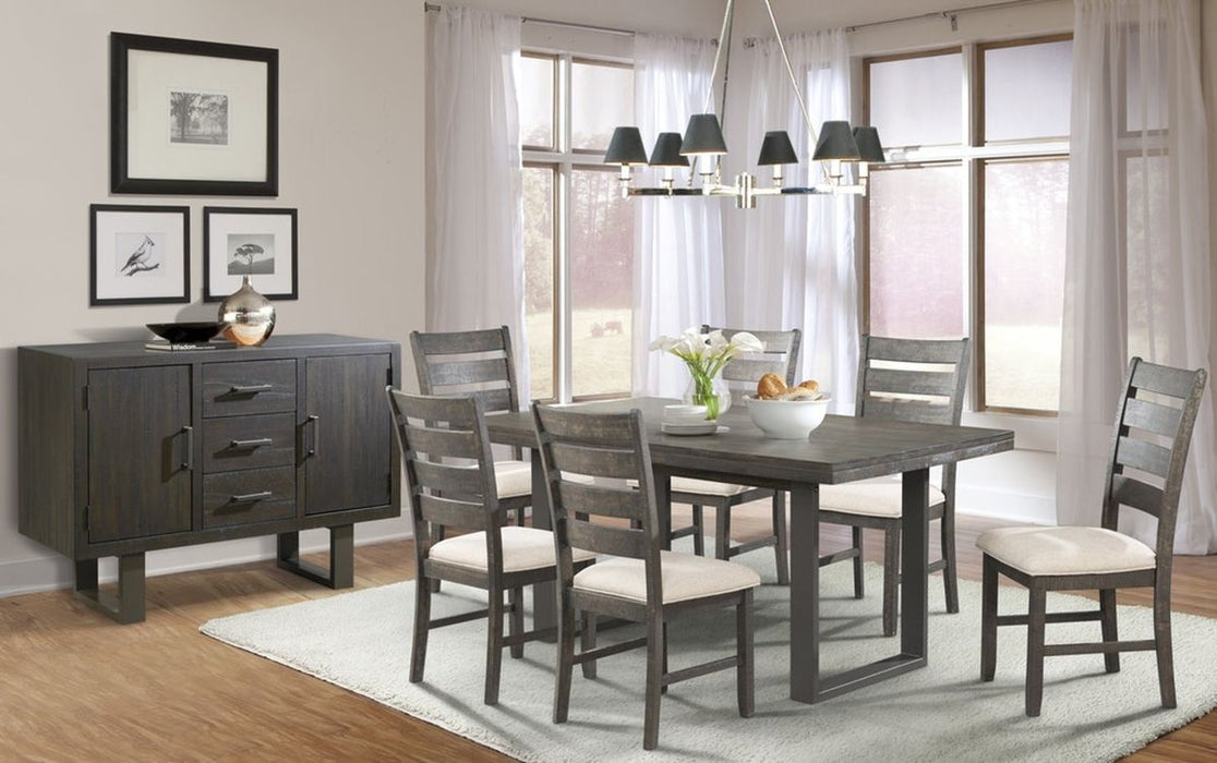 Elements International Sawyer Rectangular Dining Table in Smokey Dark Ash - Vida Furniture (Laredo,TX)