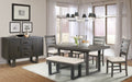 Elements International Sawyer Rectangular Dining Table in Smokey Dark Ash - Vida Furniture (Laredo,TX)