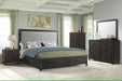 Elements International Shelby King Upholstered Storage Bed in Walnut - Vida Furniture (Laredo,TX)