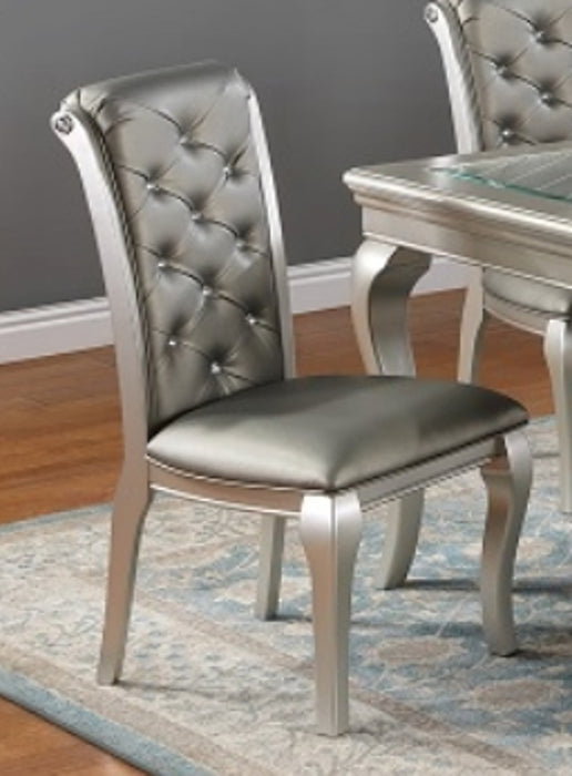 Crown Mark Furniture Caldwell Side Chair in Light Champagne (Set of 2) - Vida Furniture (Laredo,TX)