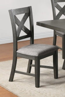 Crown Mark Furniture Rufus Side Chair in Dark Gray (Set of 2) - Vida Furniture (Laredo,TX)