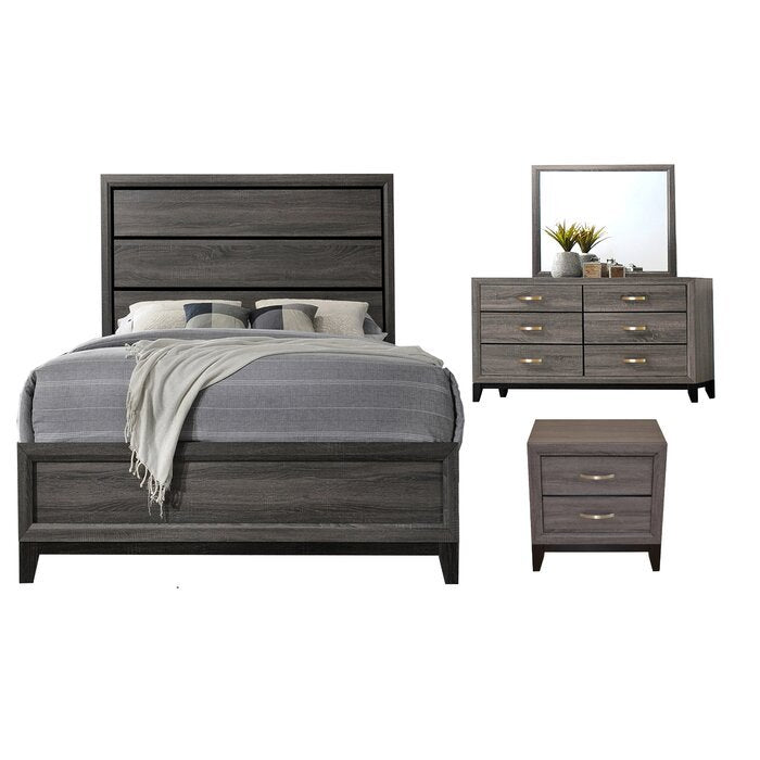 Galaxy Home Sierra King Size Bed in Gray - Vida Furniture (Laredo,TX)