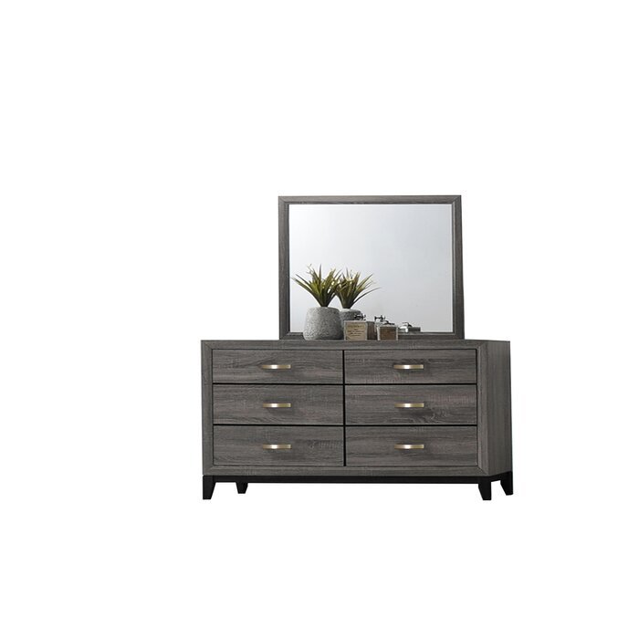 Galaxy Home Sierra Portrait Mirror in Gray - Vida Furniture (Laredo,TX)