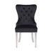 Galaxy Home Simba Stainless Steel Legs Dining Chair (Set of 2) in Black - Vida Furniture (Laredo,TX)