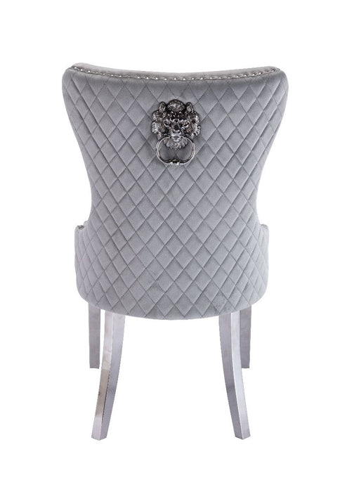 Galaxy Home Simba Stainless Steel Legs Dining Chair (Set of 2) in Silver - Vida Furniture (Laredo,TX)