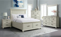 Elements International Slater 3 Drawer Nightstand with USB Port in White - Vida Furniture (Laredo,TX)