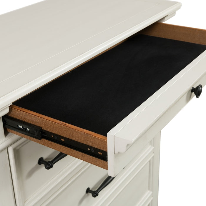 Elements International Slater 7 Drawer Chest in White - Vida Furniture (Laredo,TX)