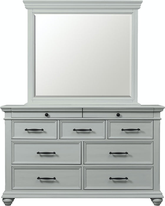 Elements International Slater 9 Drawer Dresser in Grey - Vida Furniture (Laredo,TX)