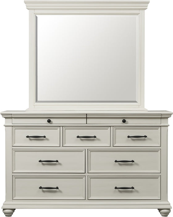 Elements International Slater 9 Drawer Dresser in White - Vida Furniture (Laredo,TX)
