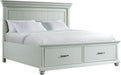 Elements International Slater Queen Storage Bed in Grey - Vida Furniture (Laredo,TX)