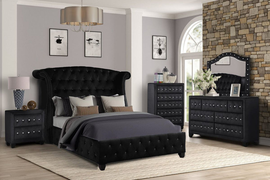 Galaxy Home Sophia Full Bed in Black - Vida Furniture (Laredo,TX)