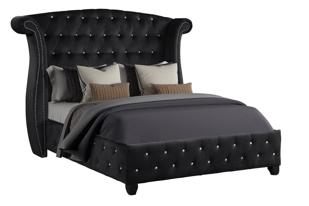 Galaxy Home Sophia Queen Bed in Black - Vida Furniture (Laredo,TX)